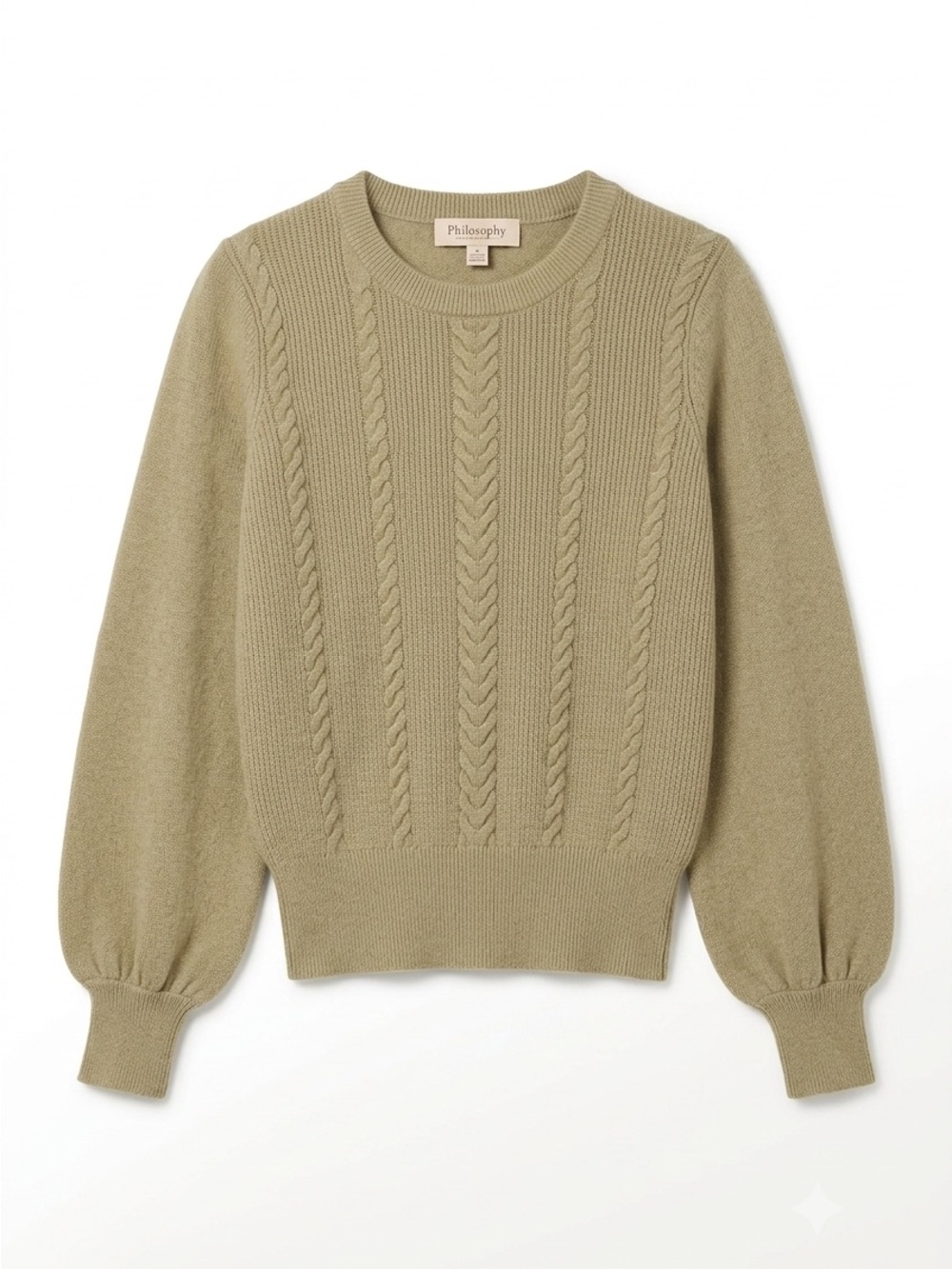 Philosophy Women's Khaki/green Crew Neck Sweater